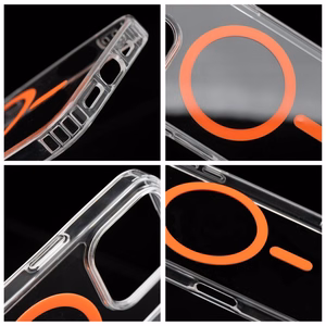Drop Glue Colorful Ring Mag Cover -suojakuori Samsung A57:lle, MagSafe-yhteensopiva, oranssi