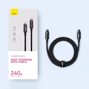USB-kaapeli Baseus Tungsten PD20W USB-C - USB-C 1,0m musta CAWJ040001