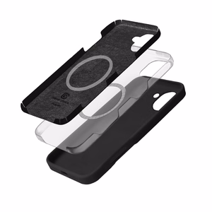 Crong Color Cover Magnetic -suojakuori MagSafe-tuella iPhone 16 Plus:lle, musta