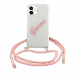 Guess GUHCP12SCRTVSPI iPhone 12 mini 5.4" vaaleanpunainen/vaaleanpunainen kovakotelo Script Vintage