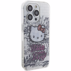 Hello Kitty IML Kitty On Bricks Graffiti Suojakuori iPhone 13 Pro Max:lle - valkoinen