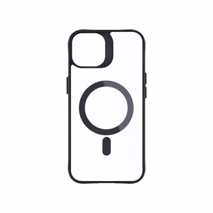 3mk Satin Armor MagCase MagSafe-tuella iPhone 15:lle - Läpinäkyvä mustalla kehyksellä