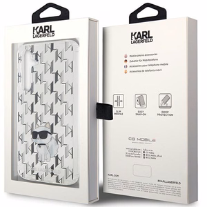 Karl Lagerfeld Monogram Suojakuori Samsung Galaxy S23 FE:lle - läpinäkyvä