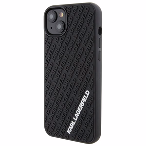 Karl Lagerfeld 3D Rubber Multi Logo Suojakuori iPhone 15 Plus:lle - musta