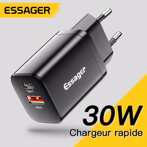 Laturi Essager Journey musta 30W (PD / QC3.0)
