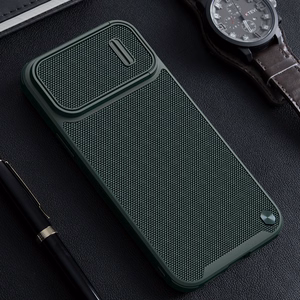 Nillkin Textured S Case iPhone 14 Pro Max panssaroitu suojus, jossa kameran suojus tummanvihreä