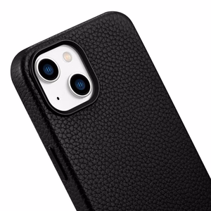 iCarer Litchi Premium Nahkakotelo iPhone 14 Plus Magneettinen nahkakotelo MagSafe musta (WMI14220711-BK)