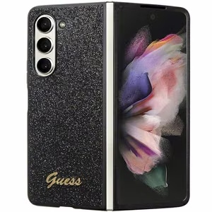 Guess Glitter Script Suojakuori Samsung Galaxy Z Fold 5:lle - musta