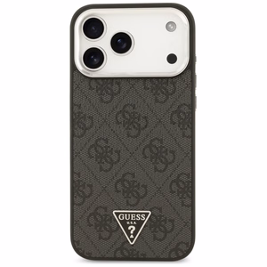 Guess 4G Triangle Logo MagSafe suojakuori mallille iPhone 17 Pro Max / 18 Pro Max – musta ja hopea