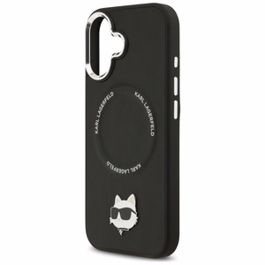 Karl Lagerfeld Choupette Pin MagSafe Suojakuori iPhone 17:lle - Musta