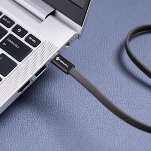Kaapeli USB-C - USB-C Forcell F-Energy QC4.0 PD 3A 60 W Cafule Flat 1,2 m CCFN23 musta