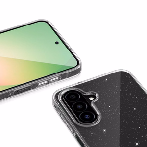 Tech-Protect FlexAir -suojakuori Samsung Galaxy A27 5G -mallille, läpinäkyvä kimalteilla
