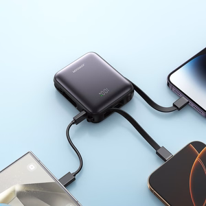 Joyroom JR-PBF27 10000mAh 22.5W tehopankki sisäänrakennetuilla USB-C- ja Lightning-kaapeleilla - musta