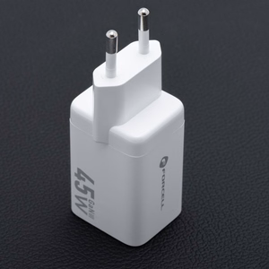 Puhelinlaturi Forcell F-Energy Mini GaN III USB C + USB A PD QC4.0 45W VT-36 valkoinen