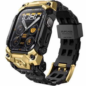 Supcase Unicorn Beetle Ore Suojakuori Apple Watch 10/11 (46 mm) -lle - musta ja kultainen