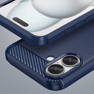 Carbon Case Silikoninen Suojakuori iPhone 16:lle - Sininen