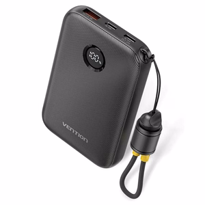 Vention 10000mAh varavirtalähde 2xUSB-C 1xUSB-A 22,5W musta