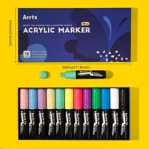Acrylic Marker Pens ARRTX, 12 Colours