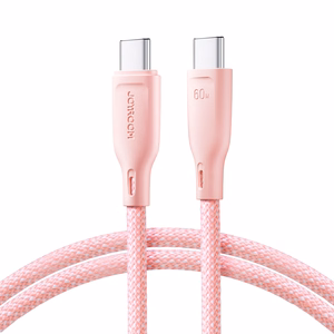 Joyroom Multi-Color Series S-A34 USB-C / USB-C PD 60W 1m Kaapeli - vaaleanpunainen
