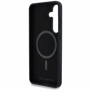 Karl Lagerfeld HC Magneettinen Silikoninen Graffiti Ikonik Suojakuori Samsung Galaxy S25 Musta