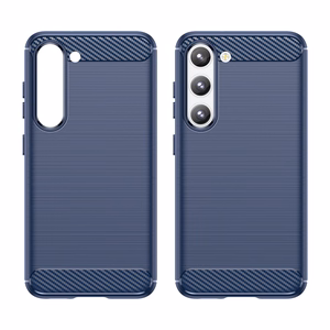 Carbon Case joustava silikoninen hiilikuitukuori Samsung Galaxy S23+:lle - sininen