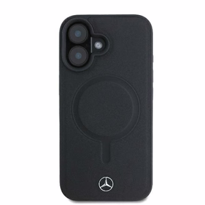 Mercedes Smooth Nahkainen MagSafe Suojakuori iPhone 16 Plus:lle - Musta