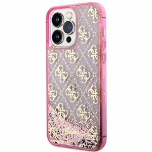 Guess GUHCP14LLC4PSGP iPhone 14 Pro 6.1" pink/pink hardcase Liquid Glitter 4G Transculent
