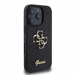 Guess Fixed Glitter Big 4G kotelo iPhone 16 Pro Max - musta