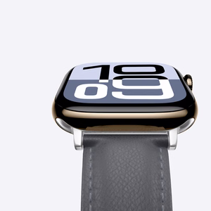 AmazingThing Class Band Leather Strap for Apple Watch 45 / 46 / 49 mm - Gray
