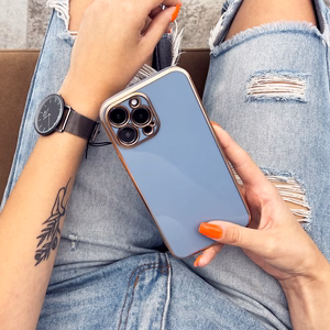 Valaistus Väri Kotelo Samsung Galaxy A13 5G kultainen kehys geeli kansi valkoinen