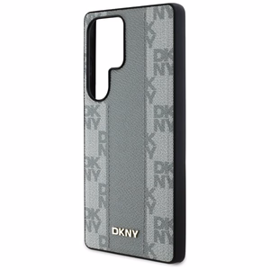 DKNY Nahkainen Checkered Pattern MagSafe Suojakuori Samsung Galaxy S25 Ultra:lle - harmaa