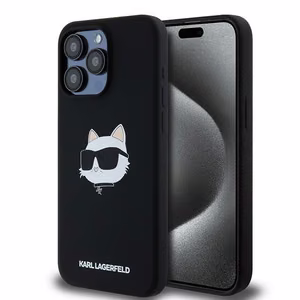 Karl Lagerfeld Silikoninen Choupette Head MagSafe Suojakuori iPhone 15 Pro Max:lle - musta