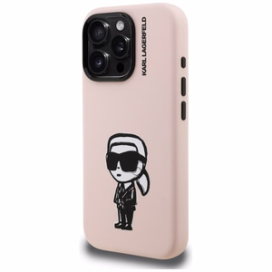 Karl Lagerfeld Silikoninen Karl Sketch MagSafe Suojakuori iPhone 16 Pro Max:lle - Vaaleanpunainen