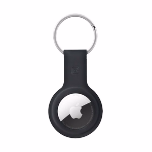 Crong Silicone case for Apple AirTag 1 / 2, with key ring, black