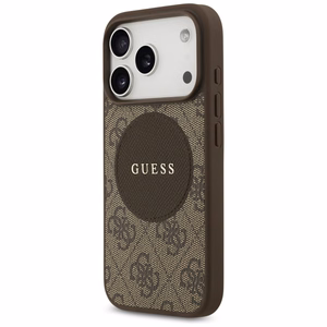 Guess 4G Circle Classic Logo MagSafe Suojakuori iPhone 17 Prolle - ruskea