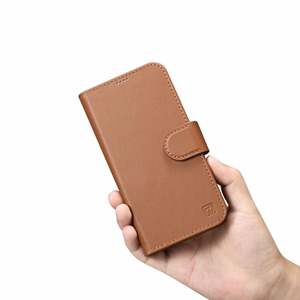 iCarer Lompakko Kotelo 2in1 Cover iPhone 14 Plus Anti-RFID Nahka Flip Case Ruskea (WMI14220727-BN)