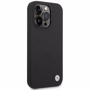 BMW Silikoninen Metal Logo Suojakuori iPhone 15 Pro:lle - musta