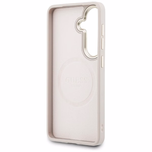 Guess Suojakuori Saffiano Peony Embossed Ring MagSafe Samsung Galaxy S26:lle vaaleanpunainen