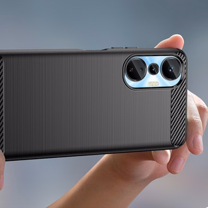 Carbon Case joustava silikoninen hiilikuitusuojakuori Infinix Hot 20S:lle musta