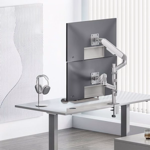 Ergo Office ER-692 W – kahden näytön kaasujousivarsi 17–32 tuuman näytöille, 1–10 kg vartta kohti, mattavalkoinen