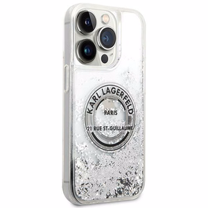 Karl Lagerfeld KLHCP14LLCRSGRS iPhone 14 Pro 6.1 "hopea / hopea kovakotelo Liquid Glitter RSG