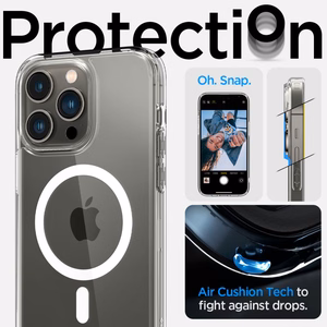 Spigen Ultra Hybrid Mag -kotelo MagSafella iPhone 14 Pro:lle - Kirkas/valkoinen