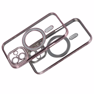 Bling MagSafe Suojakuori iPhone 17:lle vaaleanpunainen