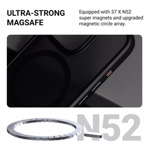 Crong Hybrid Frost MAG Cover MagSafe suojakuori iPhone 17e / 16e -laitteelle, musta