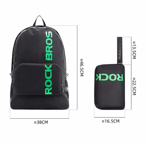 Rockbros H10-BK urheilullinen kokoontaitettava reppu 18 l - musta