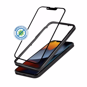 Crong Anti-Bacterial 3D Armor Glass 9H tempered-glass screen protector for iPhone 14 Plus / 13 Pro Max, with installation frame