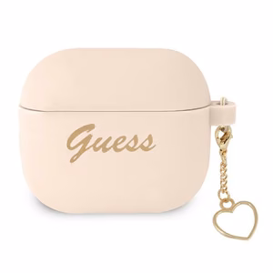 Guess GUA3LSCHSP AirPods 3 -suojus vaaleanpunainen/vaaleanpunainen Silikoni Charm Heart Collection -mallisto