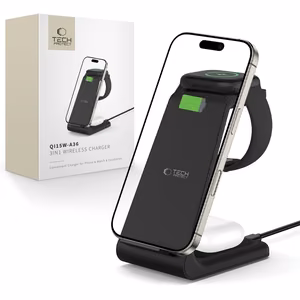 Tech-Protect QI15W-A36 3in1 latausasema Apple-laitteille - musta