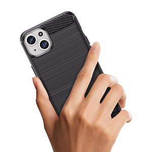 Joustava hiilikuitukuvioinen Suojakuori iPhone 15 Plus:lle Carbon Case - musta