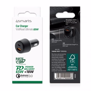 Autolaturi VoltRoad Ultimate 83W PD:llä ja QC:llä musta